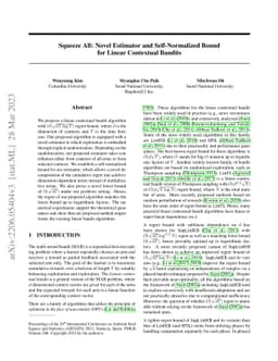 Squeeze All: Novel Estimator and Self-Normalized Bound for Linear
  Contextual Bandits