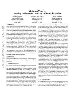 Mutation Models: Learning to Generate Levels by Imitating Evolution