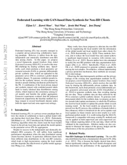 Federated Learning with GAN-based Data Synthesis for Non-IID Clients
