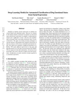 Deep Learning Models for Automated Classification of Dog Emotional
  States from Facial Expressions