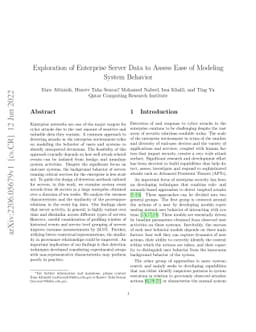 Exploration of Enterprise Server Data to Assess Ease of Modeling System
  Behavior