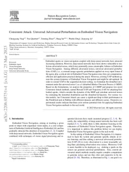 Consistent Attack: Universal Adversarial Perturbation on Embodied Vision
  Navigation