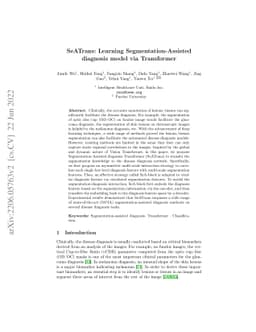 SeATrans: Learning Segmentation-Assisted diagnosis model via Transformer