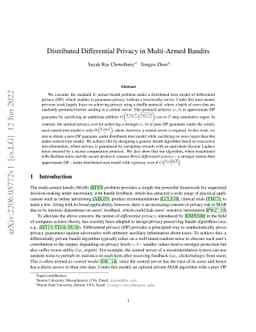 Distributed Differential Privacy in Multi-Armed Bandits