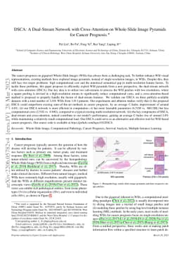 DSCA: A Dual-Stream Network with Cross-Attention on Whole-Slide Image
  Pyramids for Cancer Prognosis