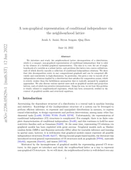 A non-graphical representation of conditional independence via the
  neighbourhood lattice