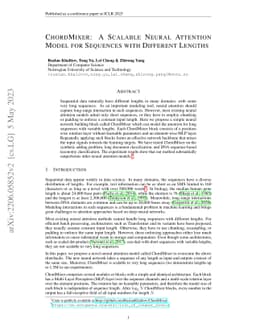 ChordMixer: A Scalable Neural Attention Model for Sequences with
  Different Lengths