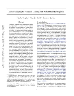 Anchor Sampling for Federated Learning with Partial Client Participation