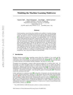 Modeling the Machine Learning Multiverse