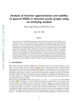 Analysis of function approximation and stability of general DNNs in
  directed acyclic graphs using un-rectifying analysis