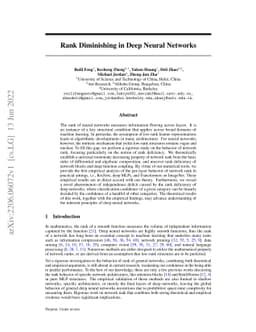 Rank Diminishing in Deep Neural Networks