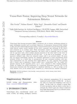 Vision-State Fusion: Improving Deep Neural Networks for Autonomous
  Robotics