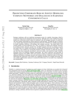 Predicting Corporate Risk by Jointly Modeling Company Networks and
  Dialogues in Earnings Conference Calls