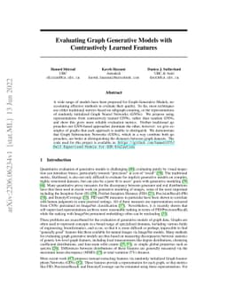Evaluating Graph Generative Models with Contrastively Learned Features