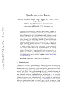 Transformer Lesion Tracker