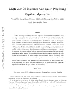 Multi-user Co-inference with Batch Processing Capable Edge Server