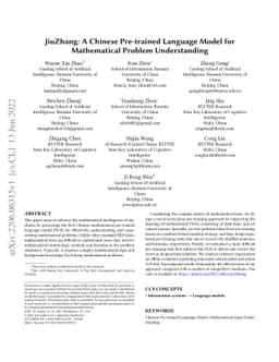 JiuZhang: A Chinese Pre-trained Language Model for Mathematical Problem
  Understanding