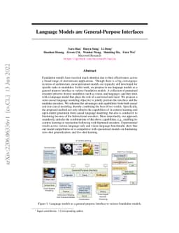 Language Models are General-Purpose Interfaces