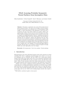 SNeS: Learning Probably Symmetric Neural Surfaces from Incomplete Data