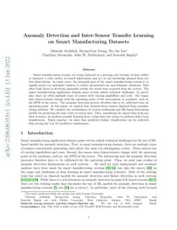 Anomaly Detection and Inter-Sensor Transfer Learning on Smart
  Manufacturing Datasets