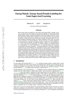 EnergyMatch: Energy-based Pseudo-Labeling for Semi-Supervised Learning