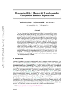 Discovering Object Masks with Transformers for Unsupervised Semantic
  Segmentation