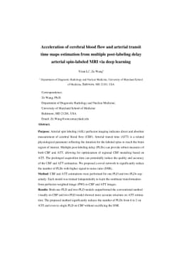 Acceleration of cerebral blood flow and arterial transit time maps
  estimation from multiple post-labeling delay arterial spin-labeled MRI via
  deep learning