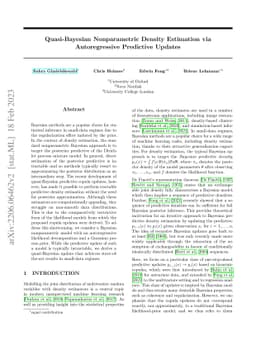 Quasi-Bayesian Nonparametric Density Estimation via Autoregressive
  Predictive Updates