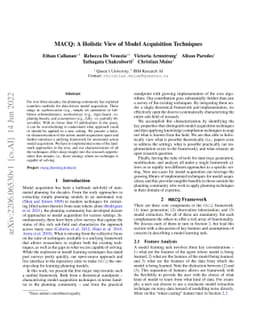 MACQ: A Holistic View of Model Acquisition Techniques