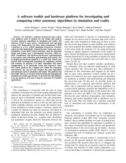 A software toolkit and hardware platform for investigating and comparing
  robot autonomy algorithms in simulation and reality