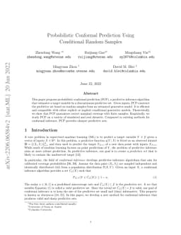 Probabilistic Conformal Prediction Using Conditional Random Samples