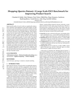 Shopping Queries Dataset: A Large-Scale ESCI Benchmark for Improving
  Product Search