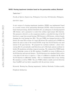 WHIS: Hearing impairment simulator based on the gammachirp auditory
  filterbank