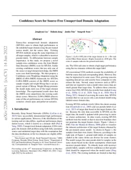 Confidence Score for Source-Free Unsupervised Domain Adaptation