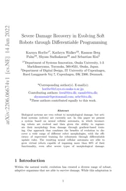 Severe Damage Recovery in Evolving Soft Robots through Differentiable
  Programming