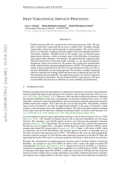 Deep Variational Implicit Processes