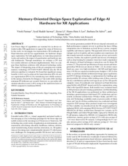 Memory-Oriented Design-Space Exploration of Edge-AI Hardware for XR
  Applications