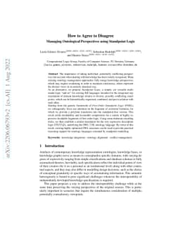 How to Agree to Disagree: Managing Ontological Perspectives using
  Standpoint Logic