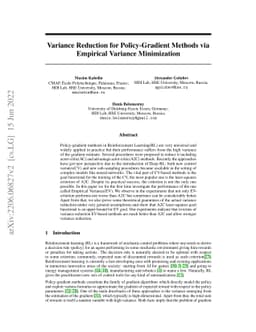 Variance Reduction for Policy-Gradient Methods via Empirical Variance
  Minimization