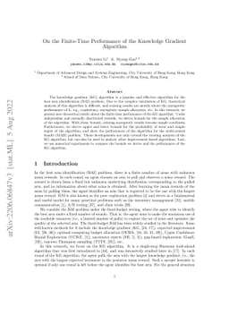 On the Finite-Time Performance of the Knowledge Gradient Algorithm