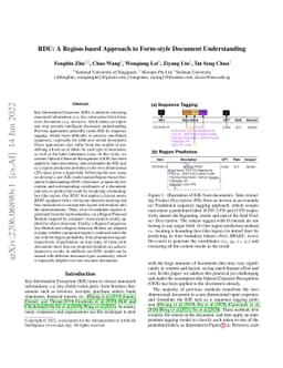 RDU: A Region-based Approach to Form-style Document Understanding