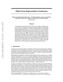 Object Scene Representation Transformer