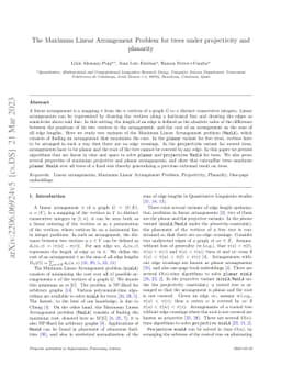 The Maximum Linear Arrangement Problem for trees under projectivity and
  planarity