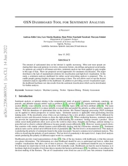 OSN Dashboard Tool For Sentiment Analysis