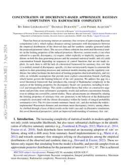 Concentration of discrepancy-based approximate Bayesian computation via
  Rademacher complexity
