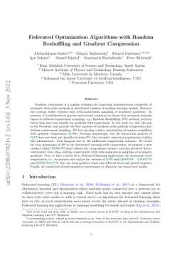 Federated Optimization Algorithms with Random Reshuffling and Gradient
  Compression
