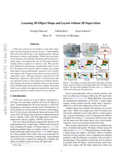 Learning 3D Object Shape and Layout without 3D Supervision
