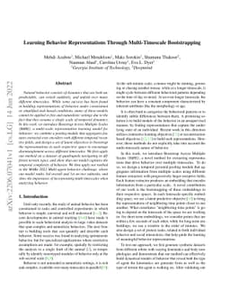 Learning Behavior Representations Through Multi-Timescale Bootstrapping