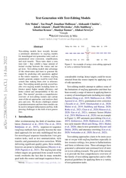 Text Generation with Text-Editing Models