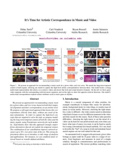 It's Time for Artistic Correspondence in Music and Video